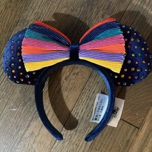 Shanghai Disney Rainbow Velvet Studded Minnie Ears Headband